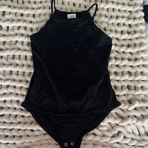 Zara Elegant Black Sleeveless Kids  Bodysuit